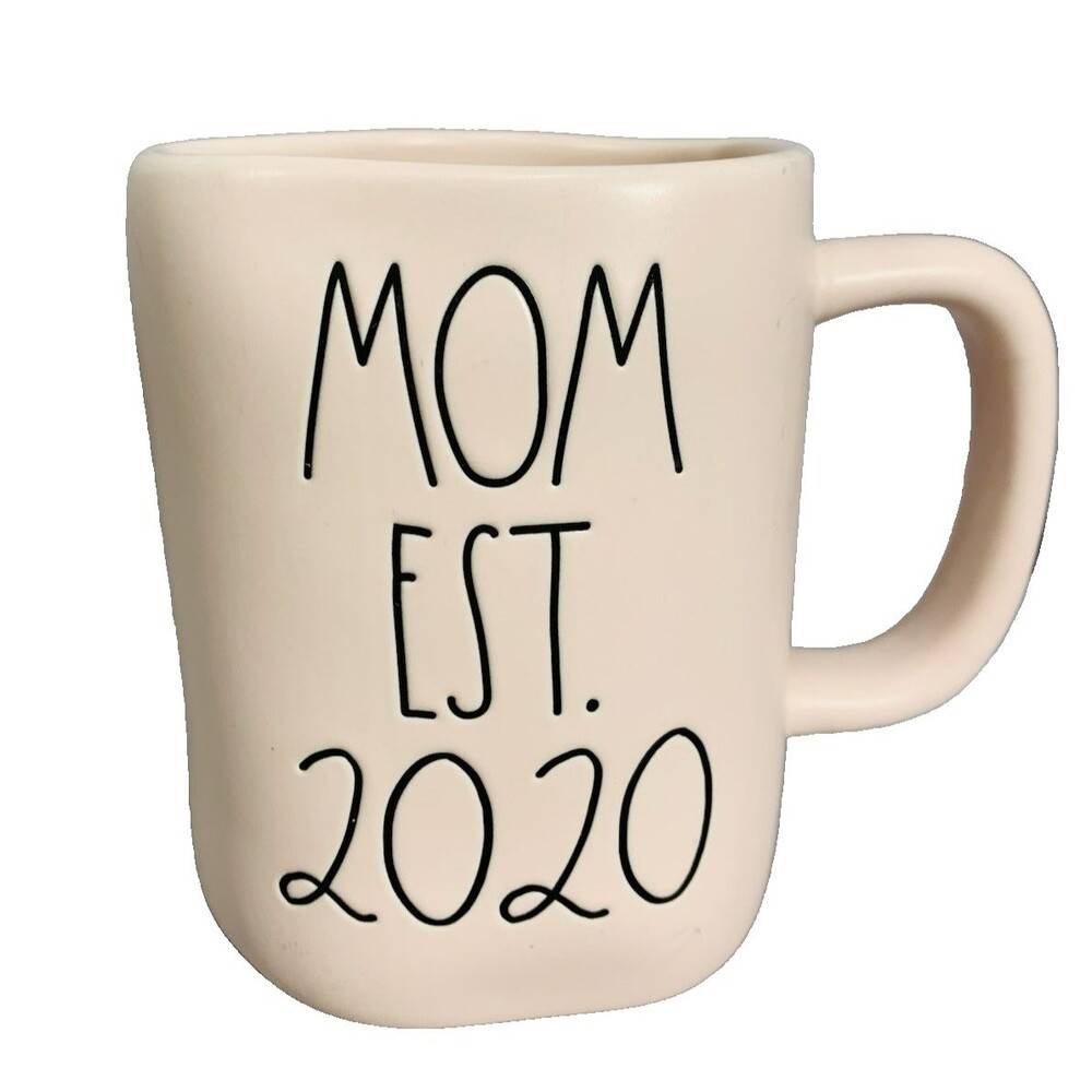 Rae Dunn Coffee Mug MOM EST. 2020 Pale Pink Artisan by Magenta Mother's Day